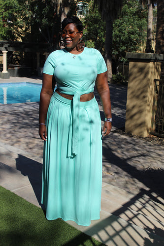 The Mint Wrap Top & Skirt Set.